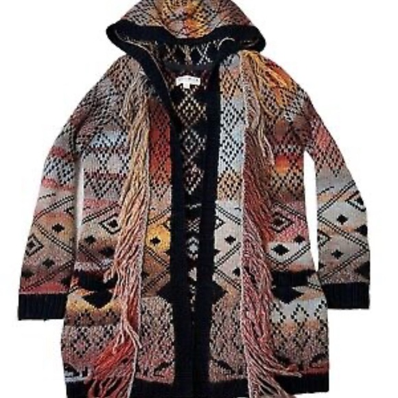 Multicolor Hooded Knit Cardigan - Picture 1 of 3